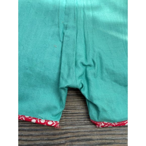 Vintage 1930s Green Cotton Infant One Piece Romper Milk glass Buttons - Picture 6 of 11